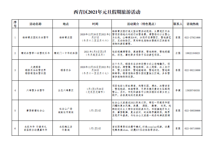 天津西青區(qū)2021年元旦假期文旅活動(dòng)精彩紛呈！