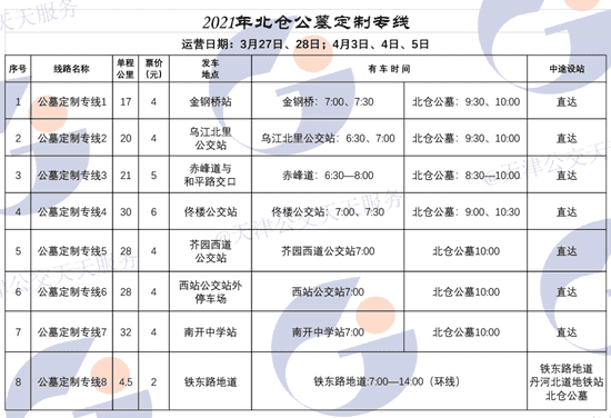 天津掃墓公交定制專線來啦！線路詳情→